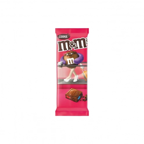Шоколад с драже M&M's и кусочками печенья Chocolate Bar Cookie Block 165г