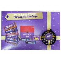 Подарочный новогодний набор с шоколадками и печеньем Milka De Sarbatori Daruieste Tandrete 894г