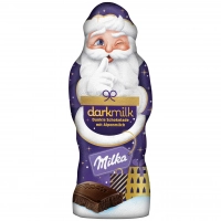 Шоколадний Дід Мороз Milka Darkmilk темний шоколад 100г