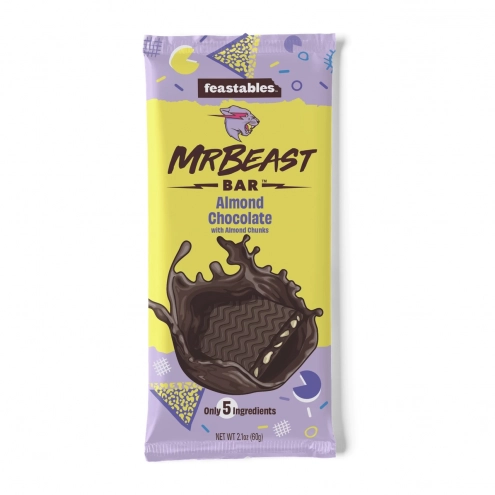 Темный шоколад MrBeast с миндалем Feastables MrBeast Almond Chocolate Bar 60г