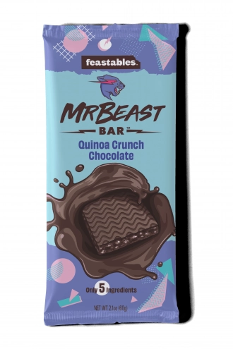 Темний шоколад MrBeast із хрусткою кіноа Feastables MrBeast Quinoa Crunch Chocolate Bar 60г