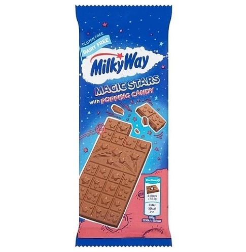 Шоколад Milky Way Magic Stars Popping Candy Chocolate Молочний із льодяниками 85г