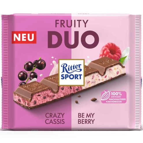Шоколад Ritter Sport Fruity Duo (Йогурт Малина Смородина) 218г